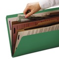 File Folders | Smead 14083 6 SafeSHIELD Fasteners 2 Dividers Letter Size 6-Section Pressboard Top Tab Pocket Classification Folders - Green (10/Box) image number 4