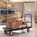 Cleaning Carts | Suncast Commercial PDPT3060 30.25 in. x 64.5 in. x 41 in. 1,600 lbs. Capacity Resin Platform Truck - Black image number 1