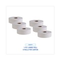 Just Launched | Boardwalk BWK6103 3-5/8 in. x 4000 ft. JRT 1-Ply Bath Tissue - White, Jumbo (6/Carton) image number 2
