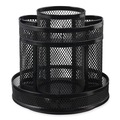 Desktop Organizers | Universal UNV20022 6.5 in. Diameter x 6.13 in. Height 8 Compartments Metal Mesh Rotating Desktop Organizer - Black image number 0