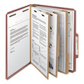 File Folders | Smead 14099 3 in. Expansion 3 Dividers 8 Fasteners Letter Size Recycled Pressboard Classification Folders - Red Exterior (10/Box) image number 3