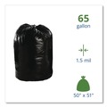 Trash Bags | Stout by Envision T5051B15 50 in. x 51 in. 65-Gallon 1.5 mil. Total Recycled Content Plastic Trash Bags - Black/Brown (100/Carton) image number 2