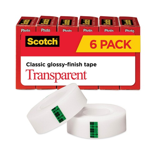 Back to School Sale | Scotch 600 0.75 in. x 83.33 ft. 1 in. Core Tape - Transparent (6/Pack) image number 0
