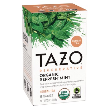  | Tazo 10794522003508 0.67 oz. Tea Bags - Organic Refresh Mint (96/Carton)