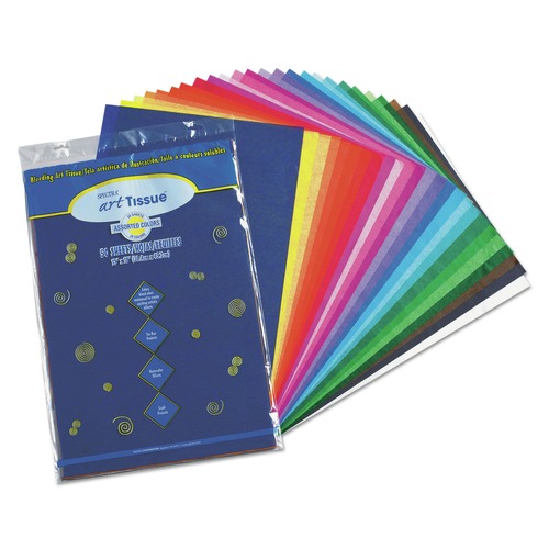 Arts & Crafts Supplies | Pacon P0058520 23 lbs. Tissue Weight 12 in. x 18 in. Spectra Art Tissue - Assorted (50/Pack) image number 0