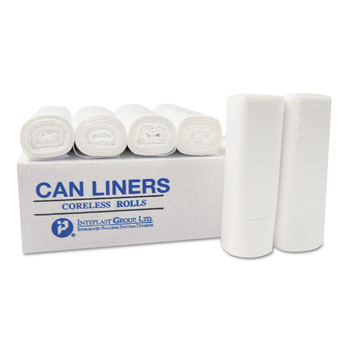JUST LAUNCHED | Inteplast Group S386012K 60-Gallon 12 Microns 38 in. x 60 in. High-Density Interleaved Commercial Can Liners - Black (200-Piece/Carton)