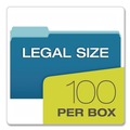 File Folders | Pendaflex 4350 1/3 ASST 1/3-Cut Tabs Assorted Legal Size Interior File Folders - Assorted Colors (100/Box) image number 2