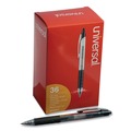 Pens | Universal UNV39910 0.7 mm. Medium Comfort Grip Retractable Gel Pen - Black Ink, Clear/Black Barrel (36/Pack) image number 1
