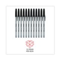 Pens | Universal UNV27410 Medium 1 mm Stick Ballpoint Pen - Black Ink, Gray/Black Barrel (1 Dozen) image number 6