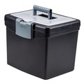 Desktop Organizers | Storex 61504U01C 13.25 in. x 10.88 in. x 11 in. Letter Files Portable File Box With Large Organizer Lid - Black image number 0