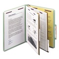 File Folders | Smead 14076 Pressboard Six-Section Classification Folders with 2/5-Cut Tabs- Letter, Gray/Green (10/Box) image number 1