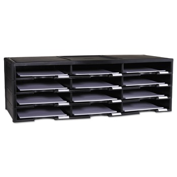 DESK ACCESSORIES AND OFFICE ORGANIZERS | Storex 61602U01C 12 Compartments 10.63 in. x 13.3 in. x 31.4 in. Literature Organizer - Black