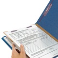 File Folders | Smead 13732 4-Section Pressboard Top Tab Classification Folders with 4 SafeSHIELD Fasteners - Letter Size/Dark Blue (10/Box) image number 3