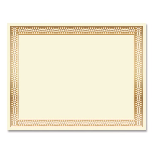Copy & Printer Paper | Geographics 47833 8.5 in. x 11 in. Award Certificates - Ivory with Traditional Gold Border (100/Pack) image number 0