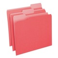 File Folders | Universal UNV10503 1/3-Cut Tabs Deluxe Colored Top Tab File Folders - Letter Size, Red/Light Red (100/Box) image number 1