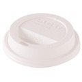 Cups and Lids | SOLO TL38R2-0007 Traveler Dome Hot Cup Lid Fits 8 oz Cups - White (100/Pack, 10 Packs/Carton) image number 3
