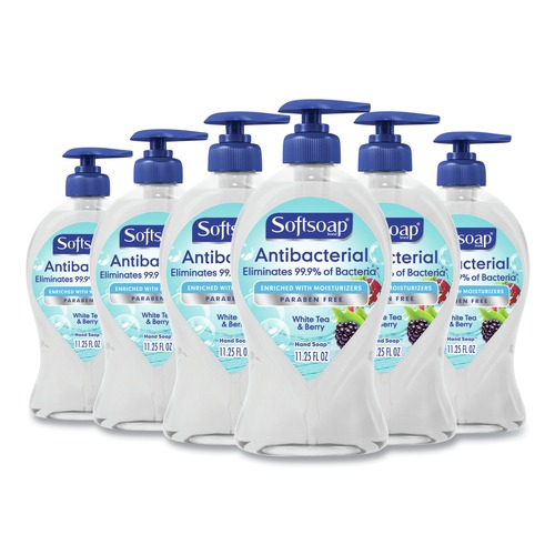Hand Soaps | Softsoap US03574A 11.25 oz. Pump Bottle Antibacterial Hand Soap - White Tea and Berry Fusion Scent (6/Carton) image number 0
