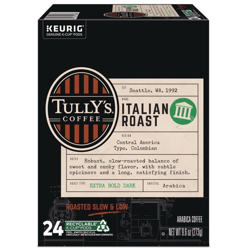 Coffee | Tully's Coffee 5000330029 Coffee K-Cups - Italian Roast (24/Box) image number 0