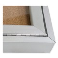 Project & Display Boards | Ghent PA34896K 96 in. x 48 in. 3 Door Enclosed Natural Cork Bulletin Board with Satin Frame - Tan Surface/Satin Aluminum Frame image number 1