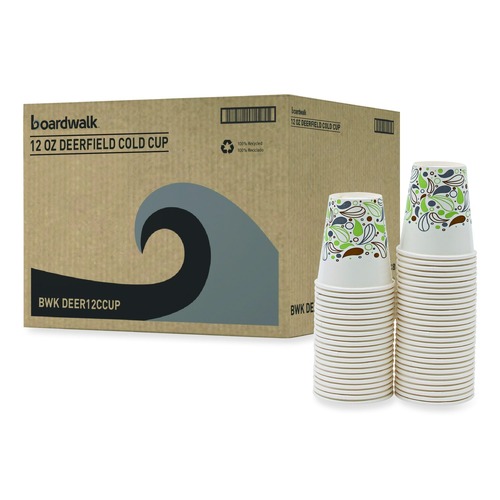  | Boardwalk BWKDEER12CCUP 12 oz. Deerfield Printed Paper Cold Cups (50/Sleeve, 20 Sleeves/Carton) image number 0