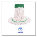  | Boardwalk BWK502WHCT Super Loop Wet Mop Head with Cotton/Synthetic Fiber and 5 in. Headband - Medium, White (12/Carton) image number 7