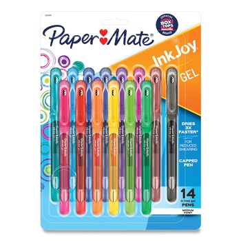 Paper Mate 2023009 InkJoy 0.7 mm Stick Gel Pen - Assorted Ink and Barrel Colors/Medium (14-Piece/Set)