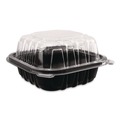 Food Trays, Containers, and Lids | Karat FP-PHC66PP-1C Polypropylene Plastic Hinged Container 6 x 6 x 3 Black/Clear Plastic 50/Pack 6 Packs/Carton image number 5