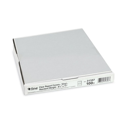 Report Covers & Pocket Folders | C-Line 31357 8-1/2 in. x 11 in. Binding Bar Vinyl Report Covers - Clear (100/Box) image number 0