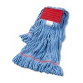  | Boardwalk BWK503BLCT 5 in. Super Loop Cotton/Synthetic Fiber Wet Mop Head - Large, Blue (12/Carton) image number 0