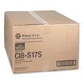 Food Trays, Containers, and Lids | Pactiv Corp. 0CI8S17S0000 8.3 in. x 4.8 in. x 1.5 in. 17S Shallow Dome Plastic OPS Dome-Style Lid - Clear (252/Carton) image number 1
