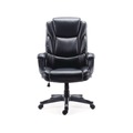 Office Chairs | Alera ALEKD4519 Kirkdale 16.18 to 22.76 Seat Height Bonded Leather Manager Chair Supports Up to 275 lbs. - Black Seat/Back/Black Base image number 1