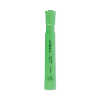 PENS PENCILS AND MARKERS | Universal UNV08862 Chisel Tip Fluorescent Green Ink Green Barrel Desk Highlighters (1 Dozen)