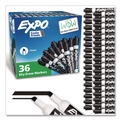 Washable Markers | EXPO 1920940A Broad Chisel Tip Low-Odor Dry-Erase Marker Value Pack - Black (36/Box) image number 0