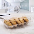 Food Trays, Containers, and Lids | Dart C40UT1 StayLock 6.81 in. x 9.4 in. x 3.1 in. Oblong Plastic Hinged Lid Containers - Clear (250/Carton) image number 5