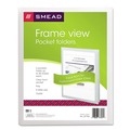 File Folders | Smead 87706 11 in. x 8.5 in. 100-Sheet Capacity Frame View Poly 2-Pocket Folder - Clear/Oyster (5/Pack) image number 0