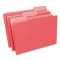 File Folders | Universal UNV10523 1/3-Cut Tabs, Deluxe Colored Top Tab File Folders - Legal Size, Red/Light Red (100/Box) image number 1