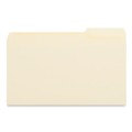 File Folders | Universal UNV15123 1/3-Cut Top Tabs Right Position 11 Point File Folders - Legal Size, Manila (100-Piece/Box) image number 2