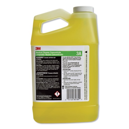 All-Purpose Cleaners | 3M 3A Neutral Cleaner Concentrate 3a, Fresh Scent, 0.5 Gal Bottle, 4/carton image number 0