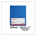 File Folders | Universal UNV56419 11 in. x 8.5 in. Cardboard Paper Laminated Two-Pocket Folder - Blue (25/Pack) image number 4