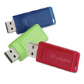 Office Electronics & Batteries | Verbatim 98703 Store 'n' Go 8 GB USB Flash Drive - Assorted Colors (3/Pack) image number 0