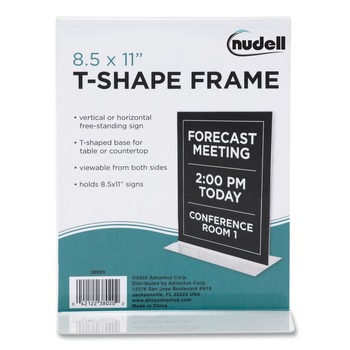  | NuDell 38020Z 8-1/2 in. x 11 in. Stand-Up Plastic Sign Holder - Clear