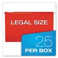 Just Launched | Pendaflex 04153 1/5 RED 1/5-Cut Tabs Colored Reinforced Hanging Legal Folders - Red (25/Box) image number 2