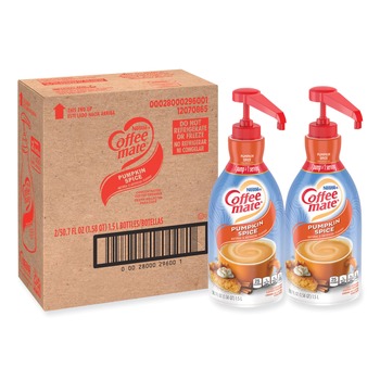 FOOD CONDIMENTS | Coffee-Mate 12308725 1.5 Liter Pump Bottle Liquid Coffee Creamer - Pumpkin Spice (2/Carton)
