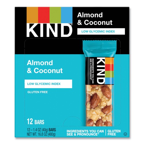 Snacks | KIND 17828 1.4 oz. Fruit and Nut Bars - Almond and Coconut (12/Box) image number 0