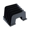 Just Launched | Universal UNV08105 13.25 in. x 9 in. x 9 in. Recycled 5-Section Plastic Incline Sorter - Letter, Black image number 0