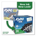 Washable Markers | EXPO 1920940A Broad Chisel Tip Low-Odor Dry-Erase Marker Value Pack - Black (36/Box) image number 3