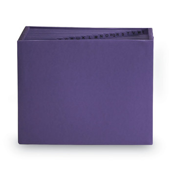Smead 70721 Letter Size 1/21-Cut Tabs 21 Sections Heavy-Duty Indexed Expanding Open Top Color Files - Purple