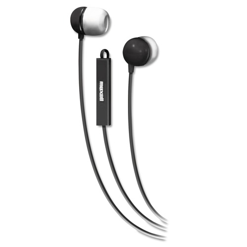 Electronic Adapters & Chargers | Maxell 190300 4 ft. Cord In-Ear Buds with Built-in Microphone - Black image number 0
