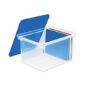 File Folders | Storex 61508U01C 18.5 in. x 14.25 in. x 10.88 in. Letter/Legal Files Plastic File Tote - Clear/Blue image number 1