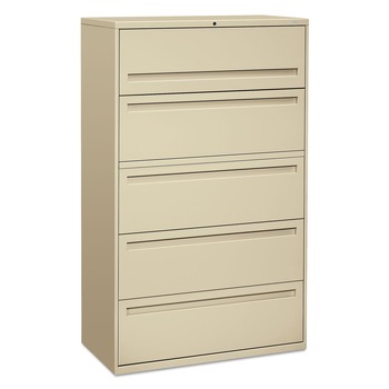 HON H795.L.L Brigade 700 Series 42 in. x 18 in. x 64.25 in. Lateral File with 4 Legal/Letter-Size Drawers - Putty
